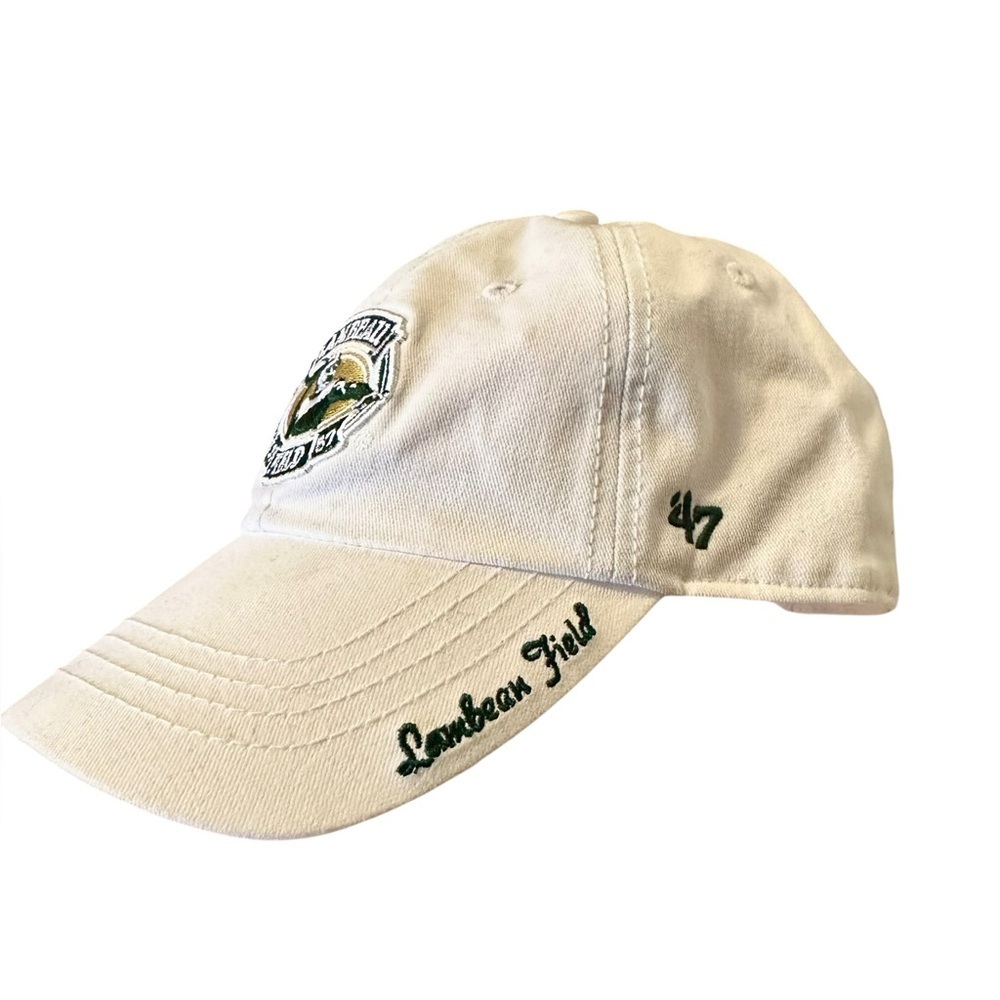 Green Bay Lambeau Field Hat Womens NFL Adjustable Sequence Logo White ‘47 Brand - Picture 7 of 9